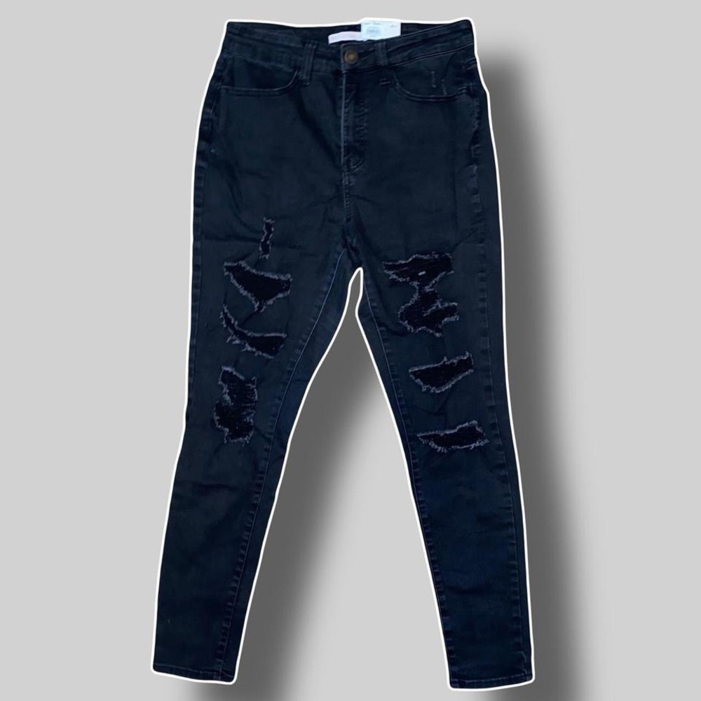SO High Rise Black Distressed Jeggings